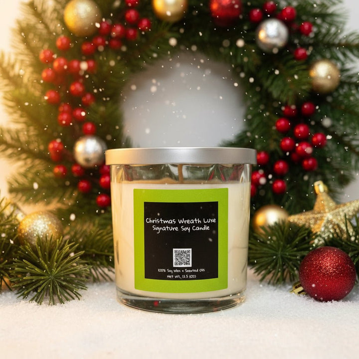 Christmas Wreath — Luxe Signature Soy Candle - You Me and Emilio