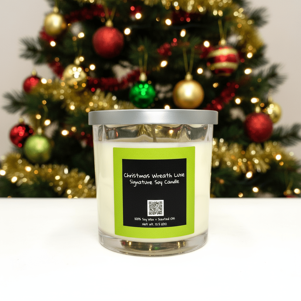 Christmas Wreath — Luxe Signature Soy Candle - You Me and Emilio
