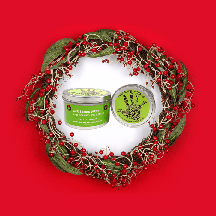 Christmas Wreath Soy Candle - You Me and Emilio
