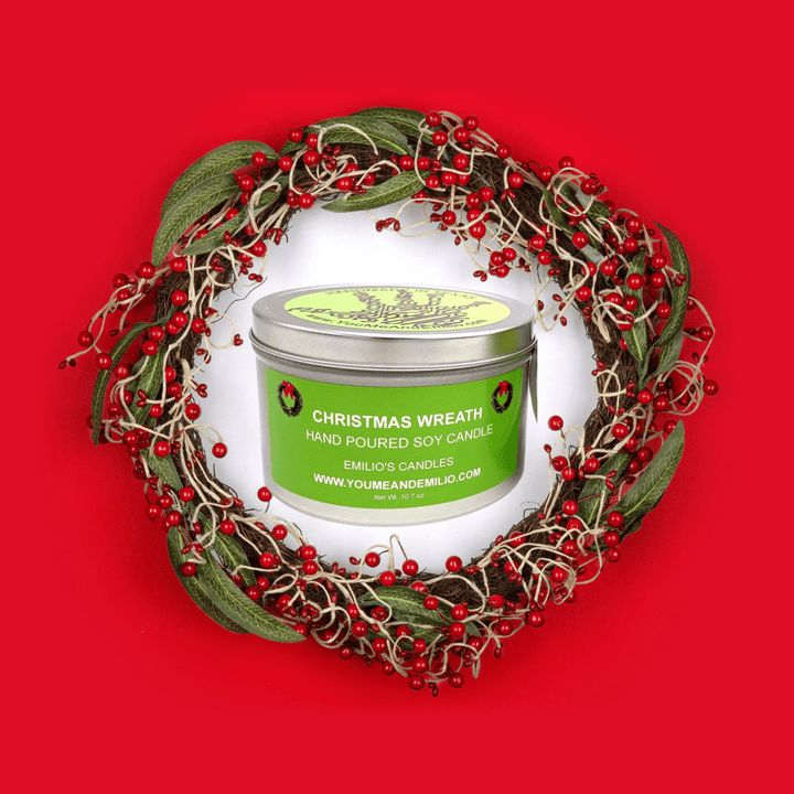 Christmas Wreath Soy Candle - You Me and Emilio
