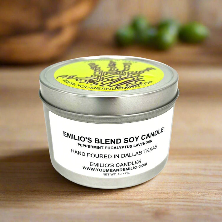 Emilio’s Blend Soy Candle – Peppermint, Eucalyptus & Lavender - You Me and Emilio