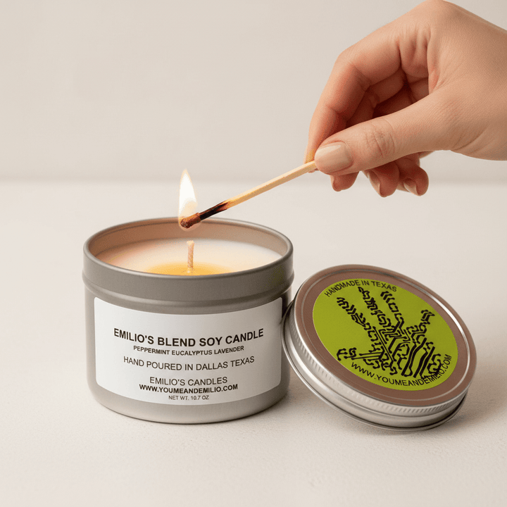 Emilio’s Blend Soy Candle – Peppermint, Eucalyptus & Lavender - You Me and Emilio