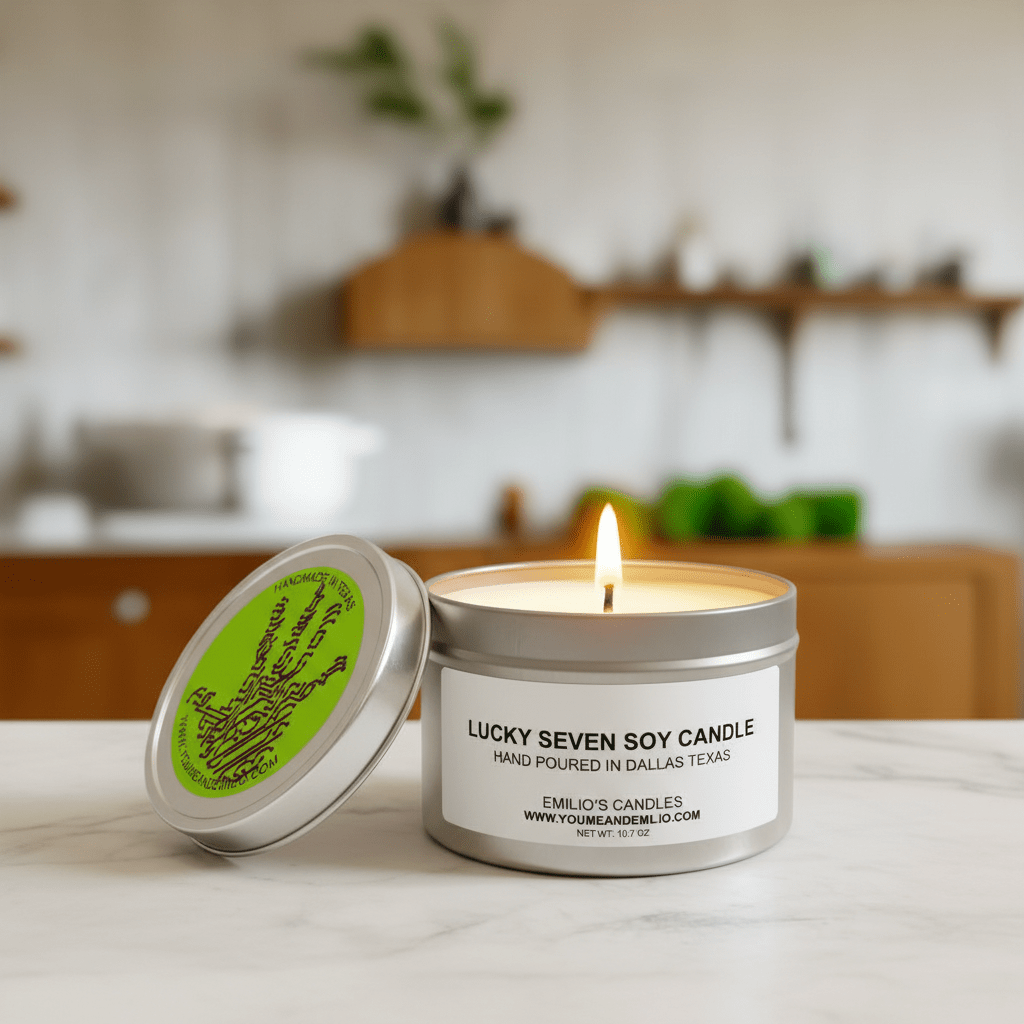 Lucky Seven Soy Candle – Lemongrass & Sage - You Me and Emilio