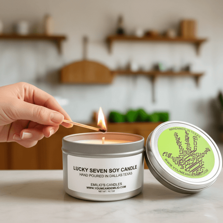 Lucky Seven Soy Candle – Lemongrass & Sage - You Me and Emilio