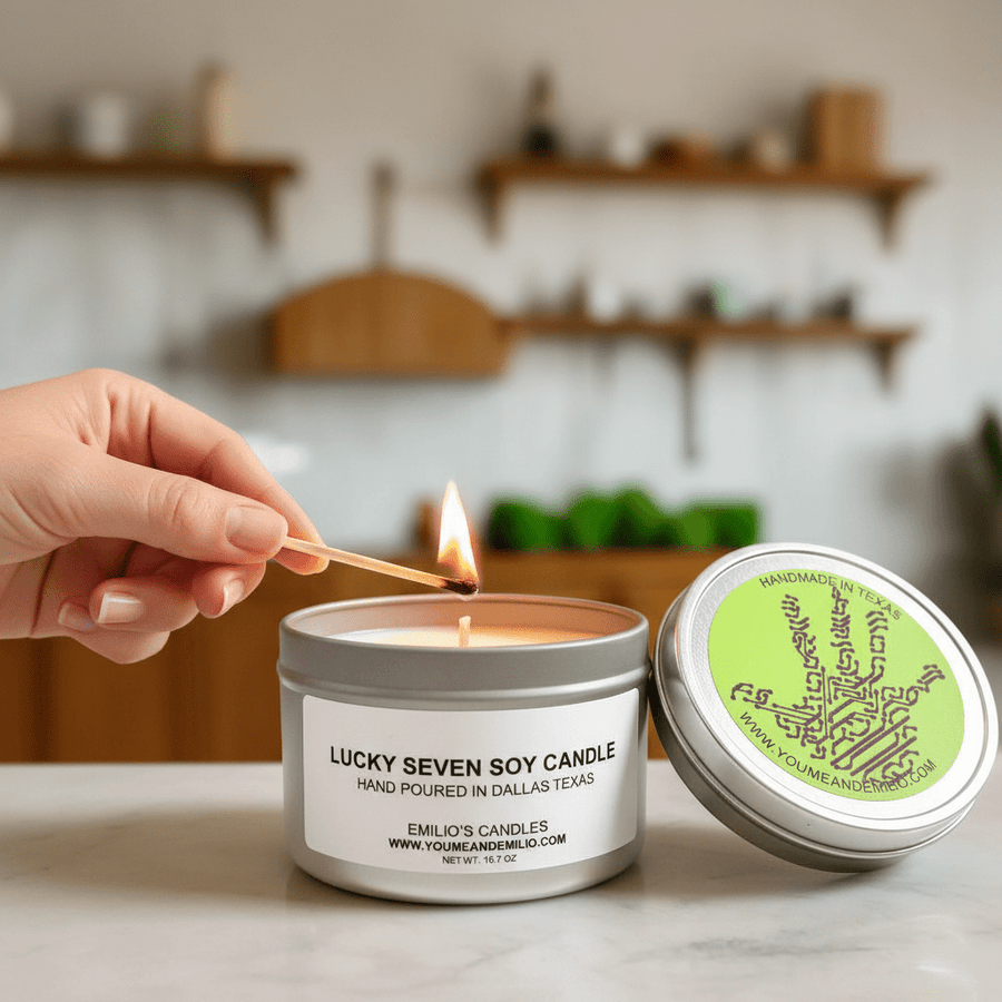 Lucky Seven Soy Candle – Lemongrass & Sage - You Me and Emilio