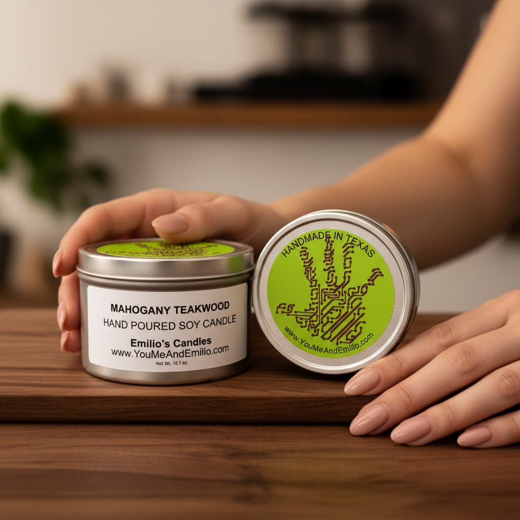 Mahogany Teakwood Soy Candle - You Me and Emilio