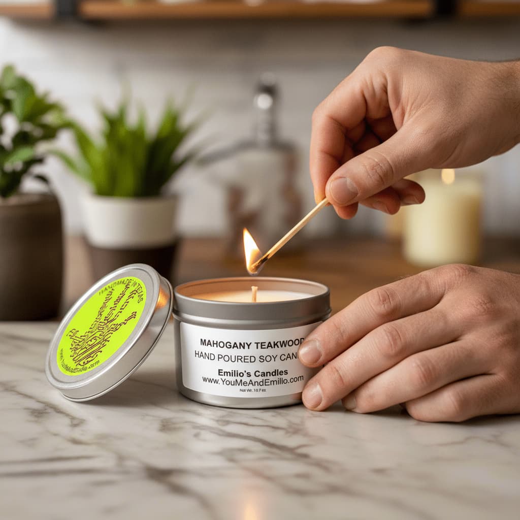 Mahogany Teakwood Soy Candle - You Me and Emilio