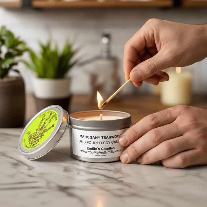 Mahogany Teakwood Soy Candle - You Me and Emilio