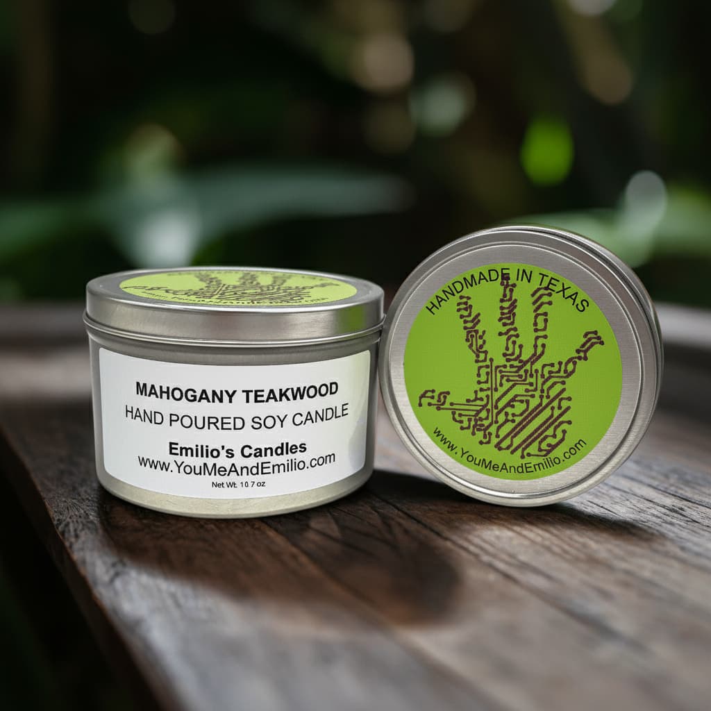 Mahogany Teakwood Soy Candle - You Me and Emilio