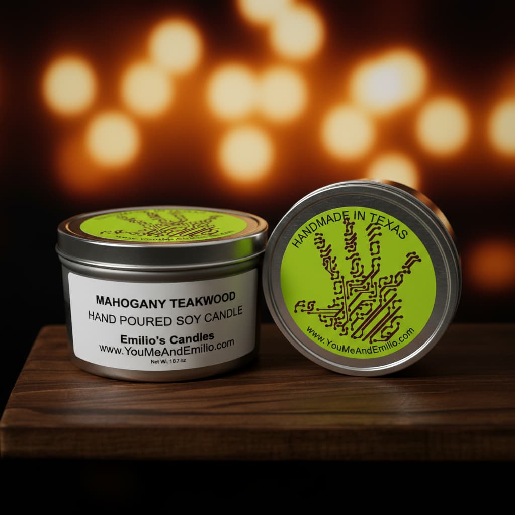 Mahogany Teakwood Soy Candle - You Me and Emilio