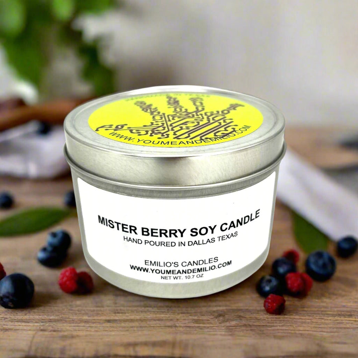 Mister Berry&nbsp;Soy Candle &nbsp;

Introducing the Mister Berry Soy Candle, a luxurious fragrance that combines the soothing aromas of succulent berries with the indulgent notes of freshly-whipped cream. This enchanting scent creates an irresistible smooth and fruity ambiance, perfect for enhancing any space.

The aroma of this candle is a delightful blend of luscious berries, offering a medley of sweet and tart notes. Imagine the juicy goodness of ripe strawberries, blackberries, and raspberries, coming 