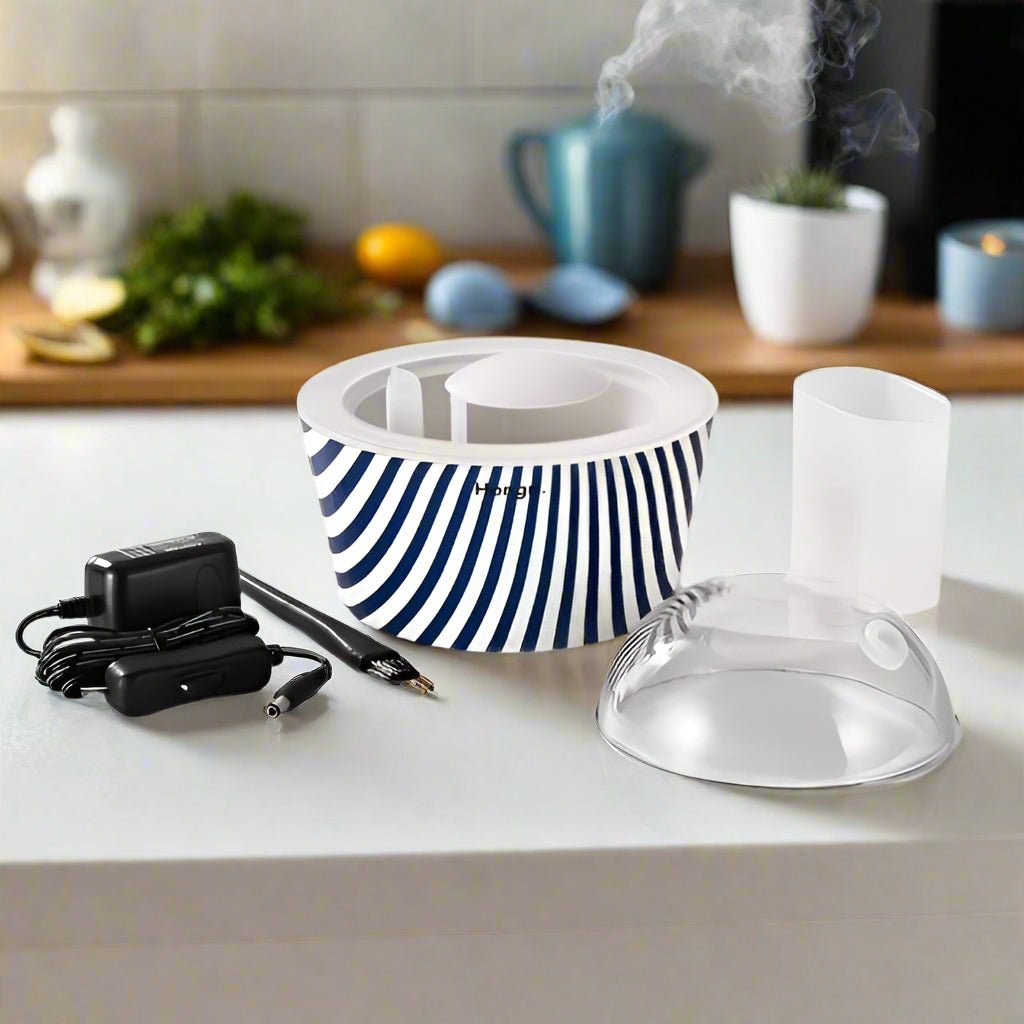 Navy Blue & White Stripes Essential & Fragrance Oil Diffuser - You Me and Emilio