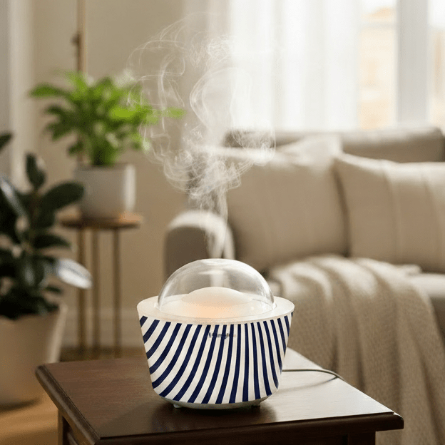 Navy Blue & White Stripes Essential & Fragrance Oil Diffuser - You Me and Emilio