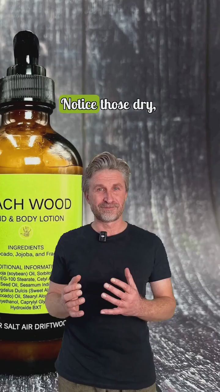Beach Wood Hand & Body Lotion | Jojoba Oil Avocado Oil Almond Oil | Handmade