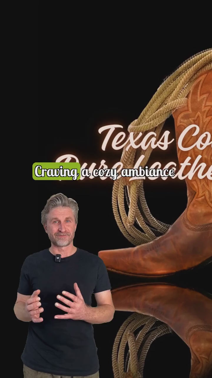 Texas Cowboy Soy Candle – Experience the Wild West in Every Scent

Step into the heart of Texas with our&nbsp;Texas Cowboy Soy Candle, a luxurious and captivating fragrance inspired by the rugged allure of the Wild West. Crafted with attention to detail, this candle offers a sensory escape to wide-open plains and golden sunsets. With its rich leather aroma, the Texas Cowboy Soy Candle brings the spirit of Texas to your home, evoking the strength and resilience of cowboys.