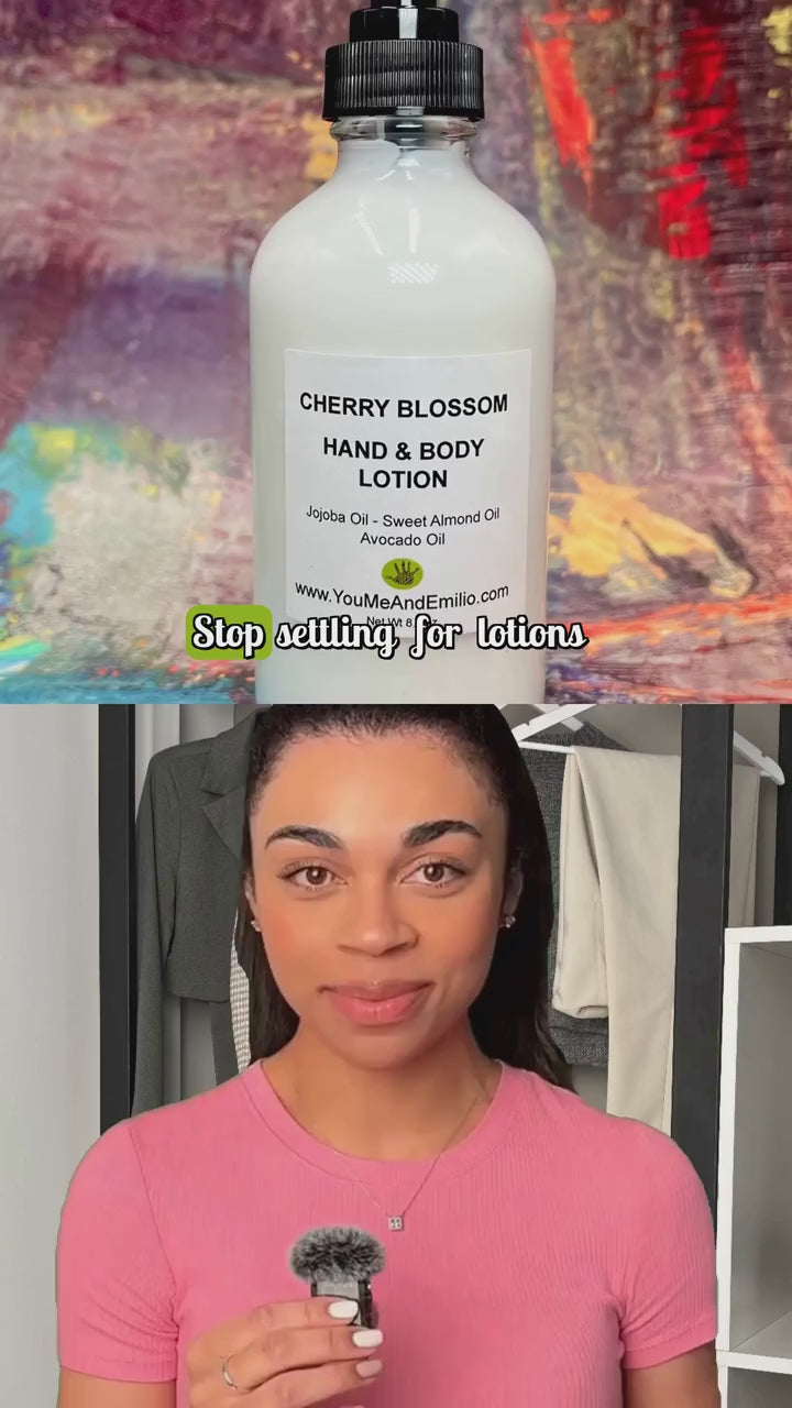 cherry blossom hand & body lotion made out of Avocado, jojoba, and almond oil