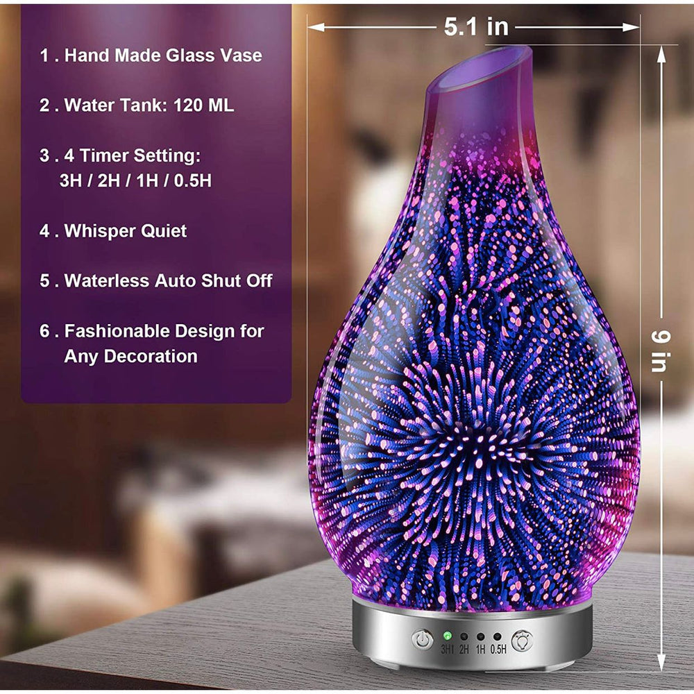 3D Glass Aromatherapy Diffuser - You Me and Emilio