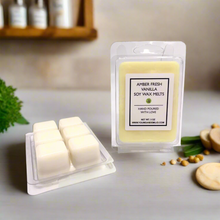 Hand-poured Amber Fresh Vanilla Soy Wax Melts – Create a cozy, upscale atmosphere with natural soy wax and luxurious scent notes.