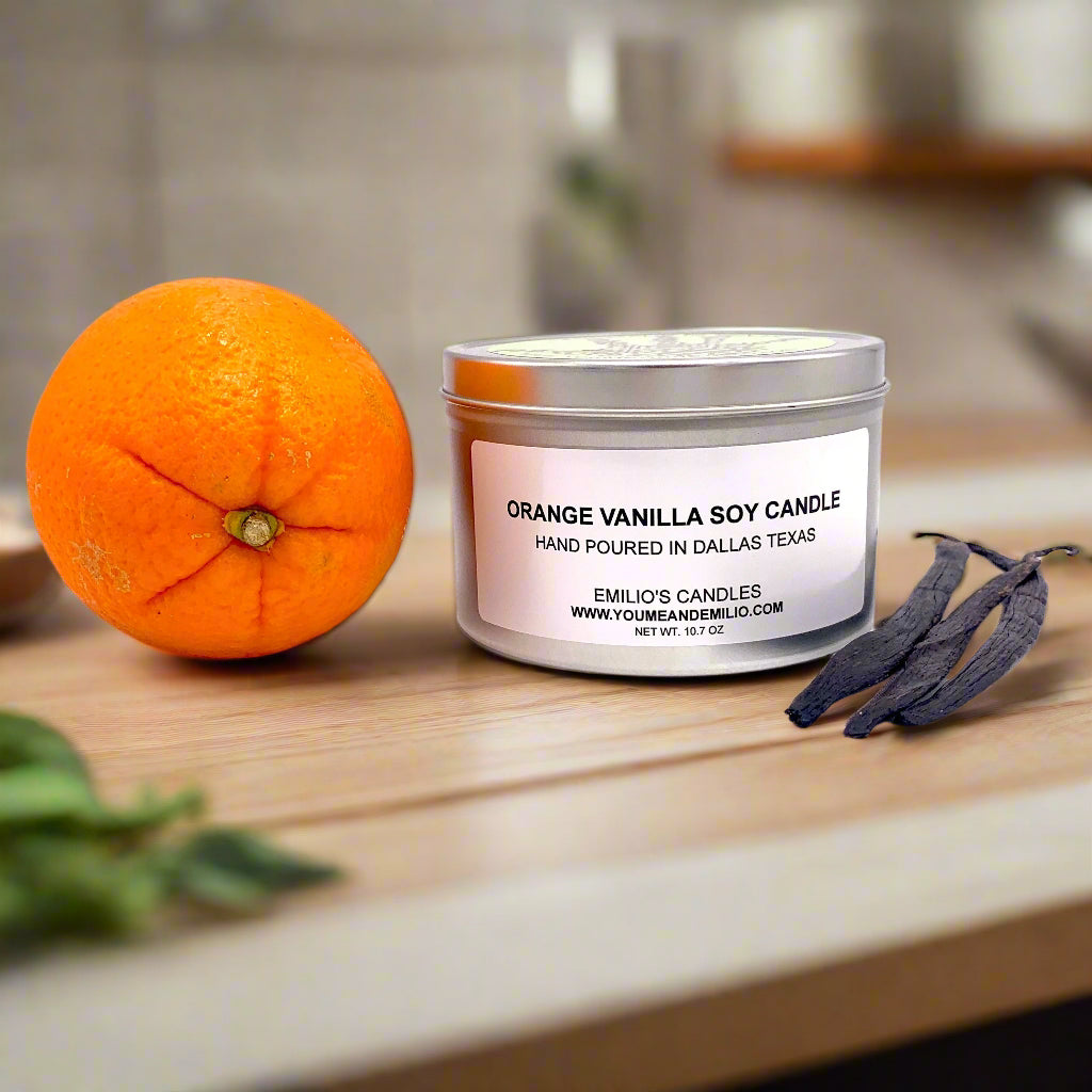 Bright and Cozy Orange Vanilla Soy Candle – Fill your space with the energizing and comforting aroma of citrus and sweet vanilla.