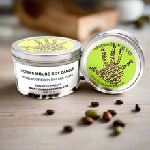 Coffee House Scented Soy Candle – A sophisticated blend of roasted coffee beans and creamy notes, handcrafted in Dallas, Texas.