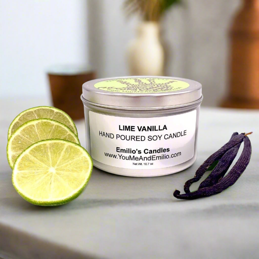 Lime Vanilla Soy Candle

&nbsp;Our Lime Vanilla Soy Candle is a sensory delight that combines the invigorating burst of citrus and fruity notes with the warm and indulgent aroma of vanilla. Handcrafted in Dallas, Texas, each candle is meticulously poured using 100% Soy Wax, Cotton Wicks, and Fragrance oils, guaranteeing a clean burn, long-lasting fragrance, and a commitment to eco-friendly production.