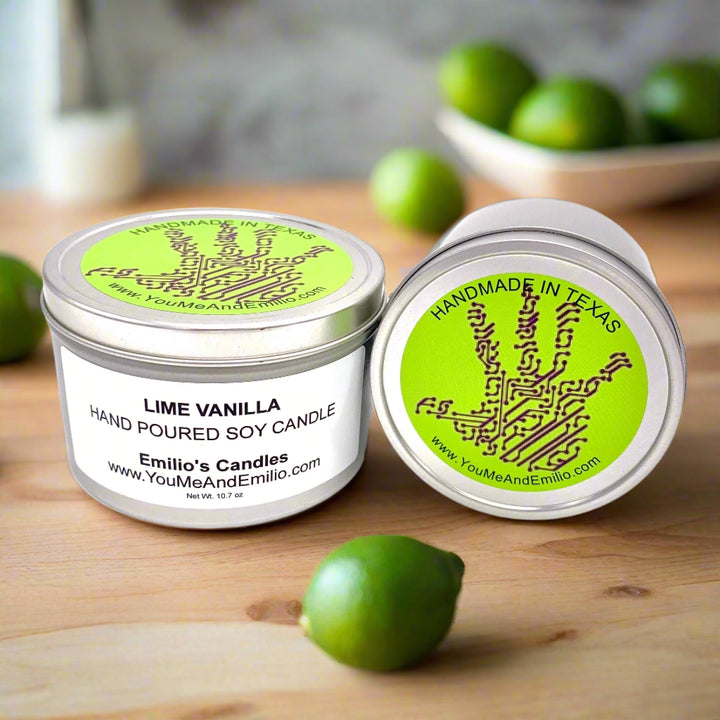 Lime Vanilla Soy Candle

&nbsp;Our Lime Vanilla Soy Candle is a sensory delight that combines the invigorating burst of citrus and fruity notes with the warm and indulgent aroma of vanilla. Handcrafted in Dallas, Texas, each candle is meticulously poured using 100% Soy Wax, Cotton Wicks, and Fragrance oils, guaranteeing a clean burn, long-lasting fragrance, and a commitment to eco-friendly production.