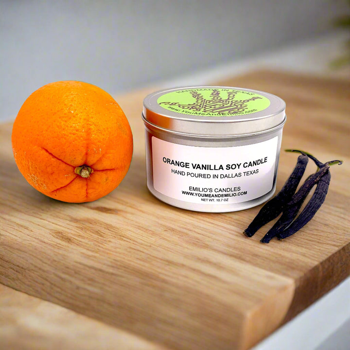 Orange Vanilla Soy Candle – A bright, creamy blend of fresh citrus and smooth vanilla, hand-poured for a clean and uplifting burn.