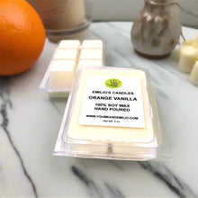 Orange Vanilla Soy Wax Melts – Uplifting Citrus & Warm Vanilla. A refreshing blend of bright orange and creamy vanilla creates a perfectly balanced, inviting aroma. Made with 100% soy wax for a clean, long-lasting scent that enhances any space with warmth and energy.