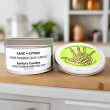 Handmade soy candle placed in a serene meditation space.