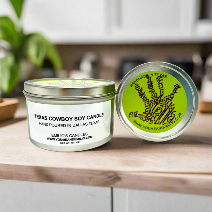 Texas Cowboy Soy Candle embodies strength and confidence, infusing your space with the powerful scent of the frontier.
