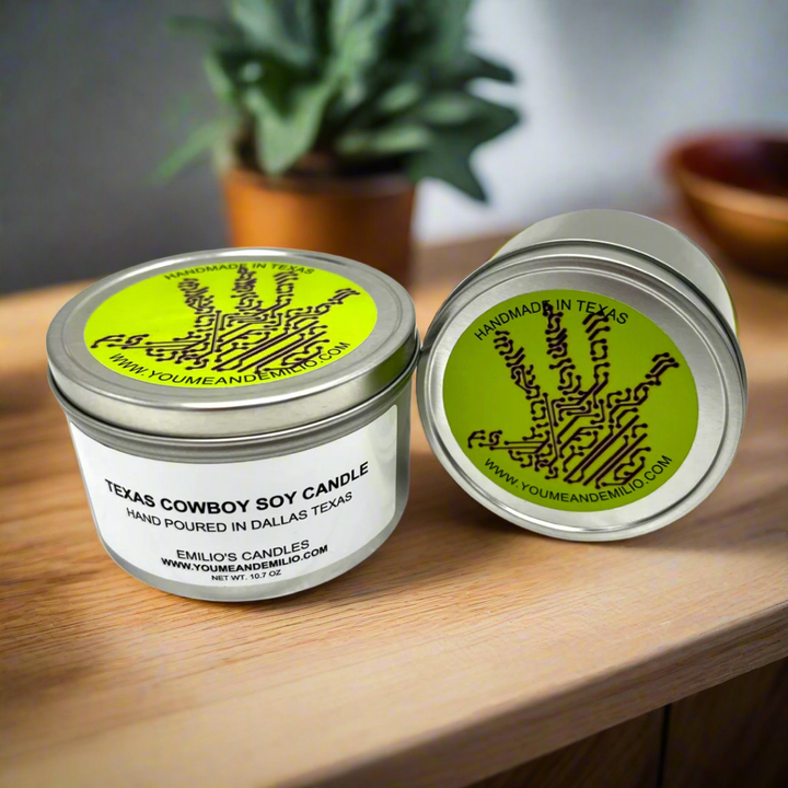 A luxurious blend of rugged leather and adventure, the Texas Cowboy Soy Candle transforms any space into a Texan haven.