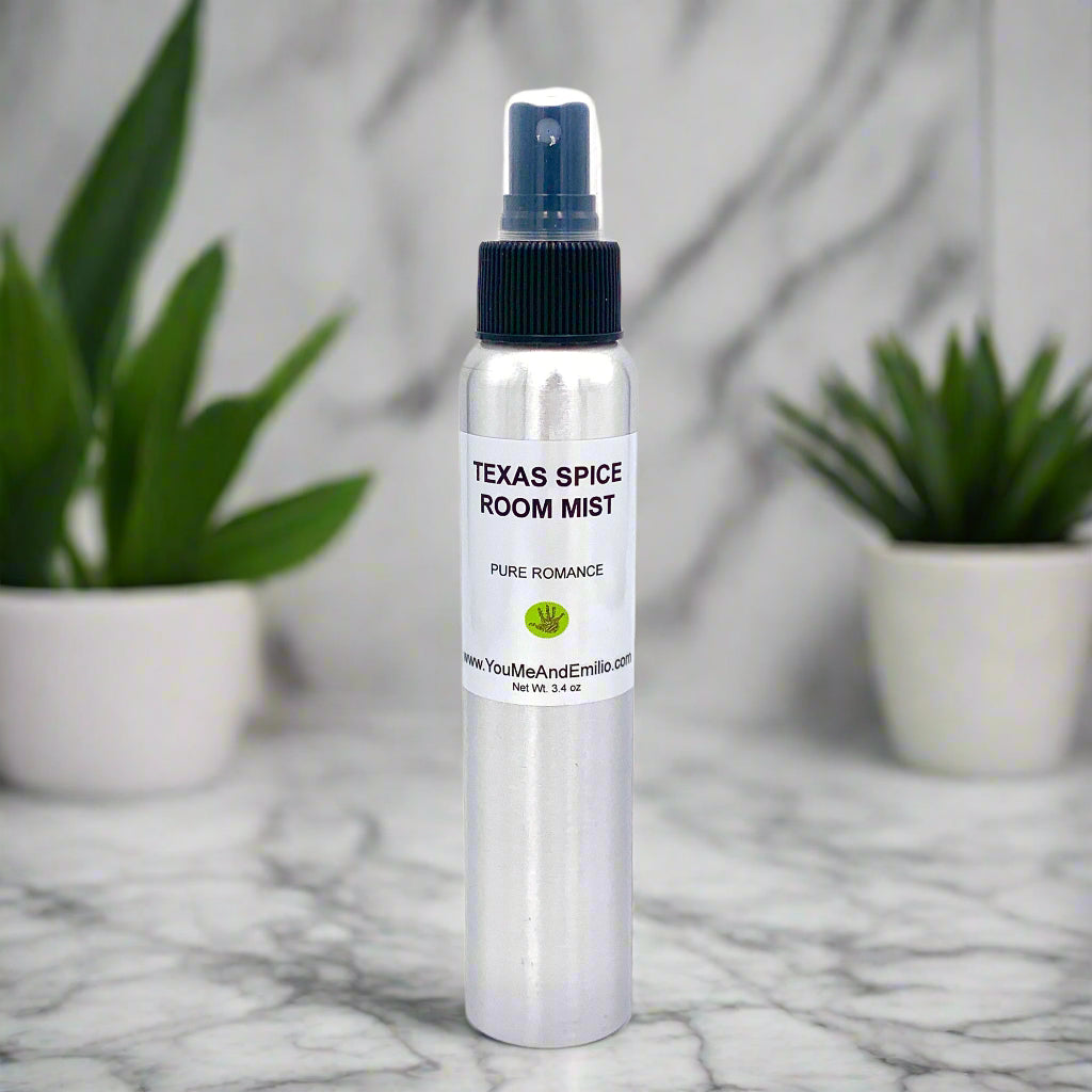 Close-up of Texas Spice Room Mist spray nozzle highlighting the sleek, modern design.

