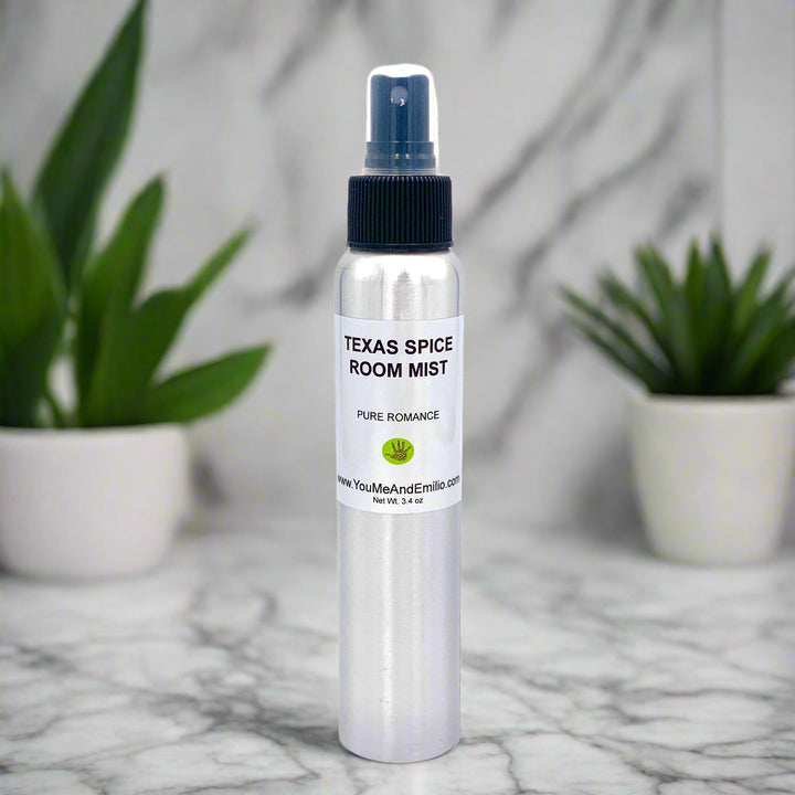 Close-up of Texas Spice Room Mist spray nozzle highlighting the sleek, modern design.

