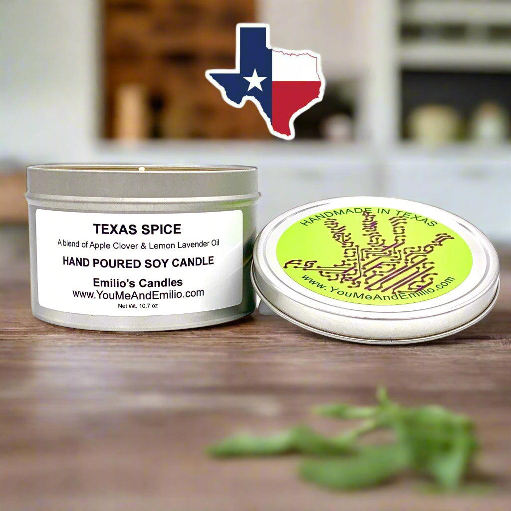 Texas Spice Soy Candle – Handcrafted in Dallas with Apple, Clover, Lemon, and Lavender Oils