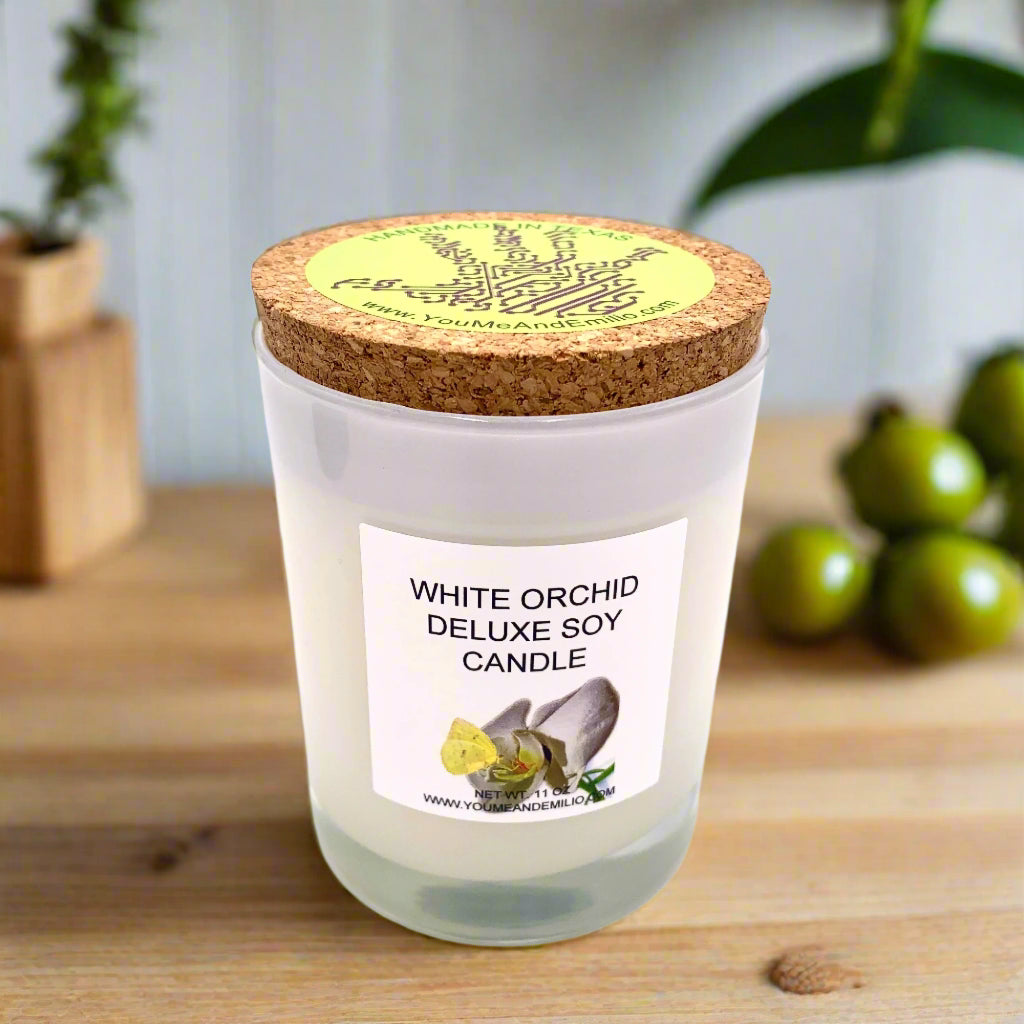 Transform your space with the serene and luxurious aroma of the White Orchid Soy Candle. This exquisite candle captures the essence of a fresh spring morning with its delightful blend of rich jasmine and blooming roses. The gentle, sophisticated scent creates a calming and uplifting ambiance, perfect for unwinding after a long day or enhancing moments of quiet reflection.

Crafted with care, the White Orchid candle is made with 100% soy wax and premium fragrance oils, ensuring a clean burn and long-lasting 
