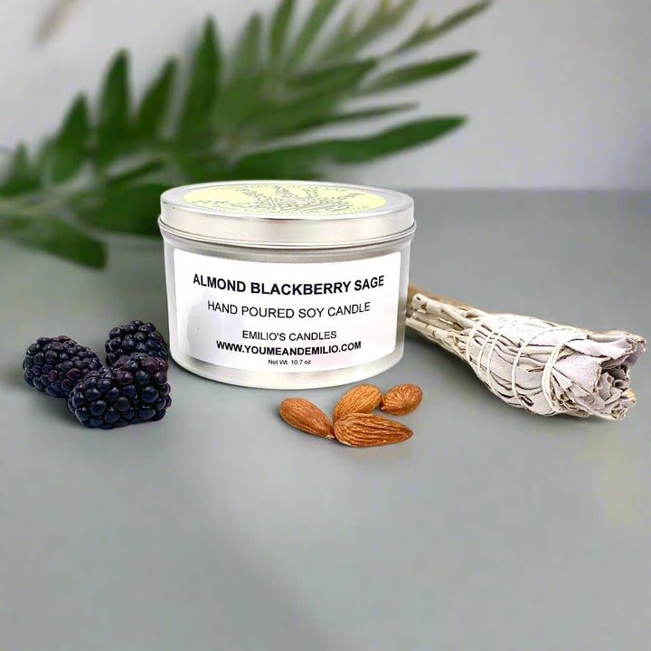 Almond Blackberry Sage Soy Candle - You Me and Emilio