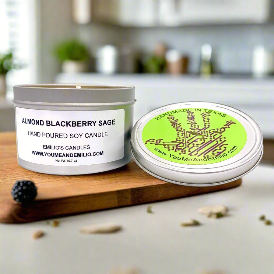 Almond Blackberry Sage Soy Candle - You Me and Emilio