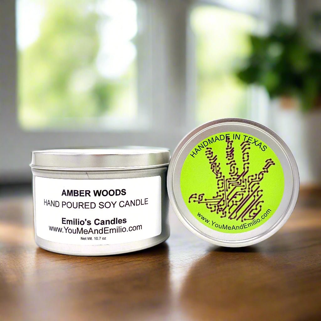 Amber Woods Soy Candle - You Me and Emilio