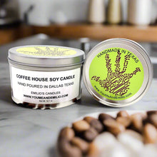 Coffee House Soy Candle – Rich, aromatic coffee scent hand-poured with premium soy wax, crafted for cozy, luxurious spaces.