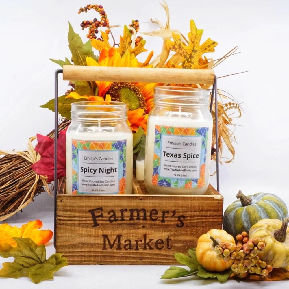 Farmer's Market Soy Candle Mason Jars Wooden Crate | Limited Edition - You Me and Emilio