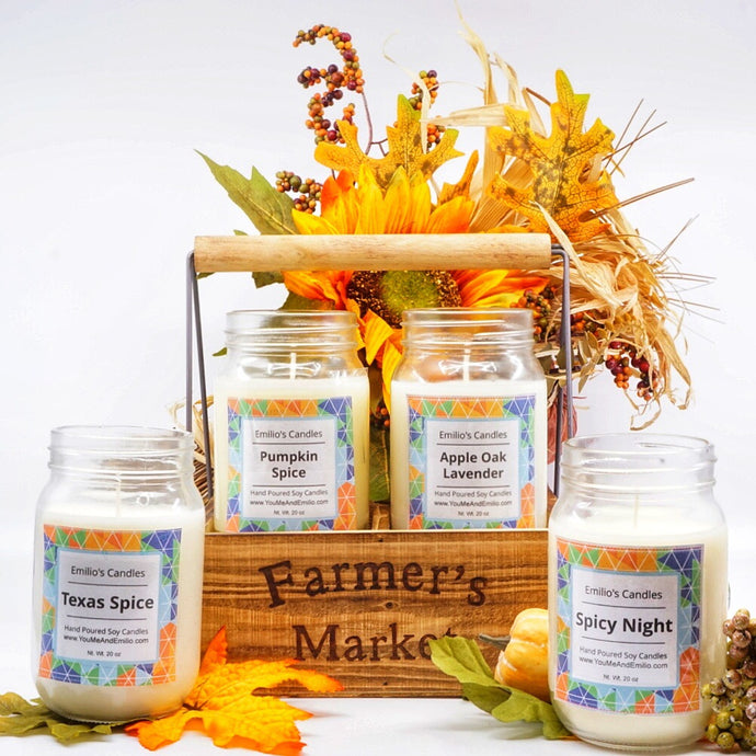 Farmer's Market Soy Candle Mason Jars Caja de madera | Edición limitada