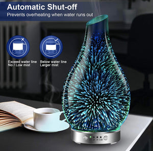 Difusor de aromaterapia de vidrio 3D