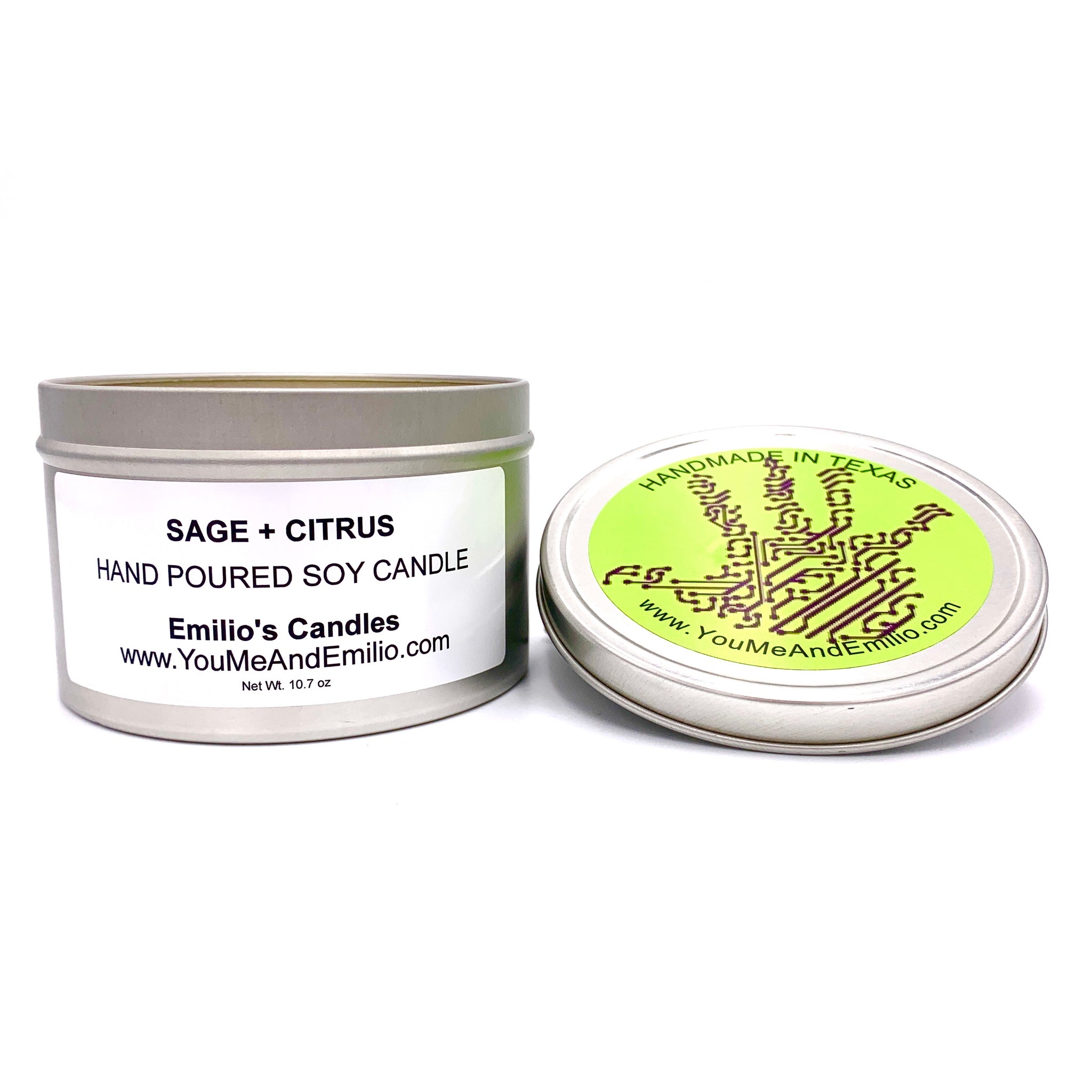 Sage and Citrus 4 oz Scented Candle Tins