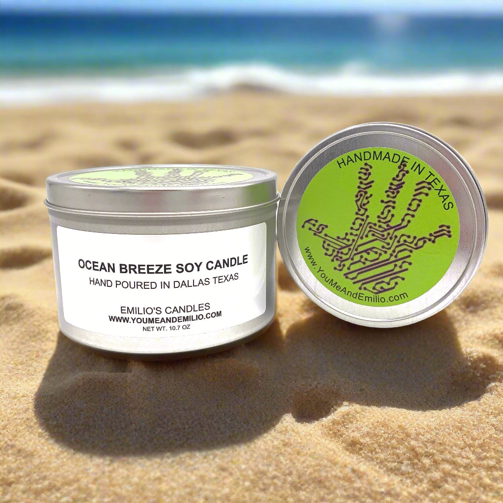 Ocean Breeze & Soy Candle

Transport yourself to a tranquil day by the seaside with this fragrance. Notes of crisp marine and zesty citrus are fused with delicate floral undertones and subtle hints of musk. Experience the ultimate serenity with this exquisite scent.