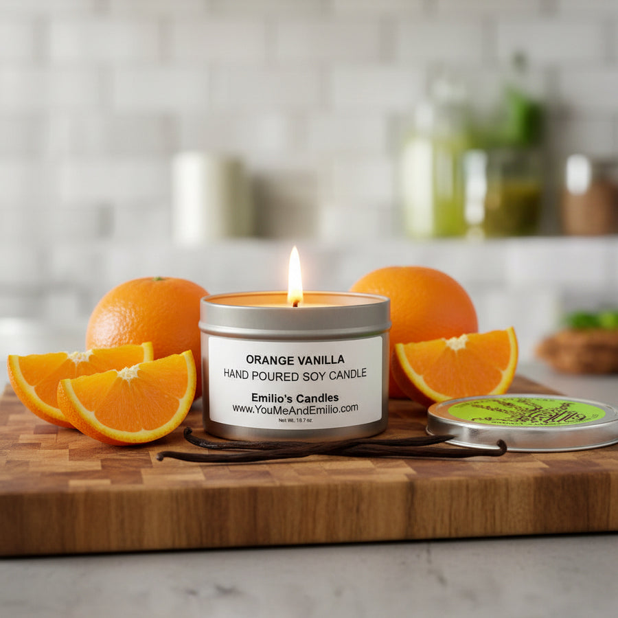 Orange Vanilla Soy Candle - You Me and Emilio
