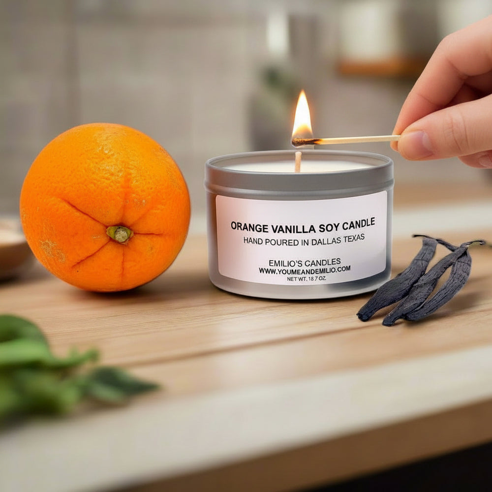 Orange Vanilla Soy Candle - You Me and Emilio