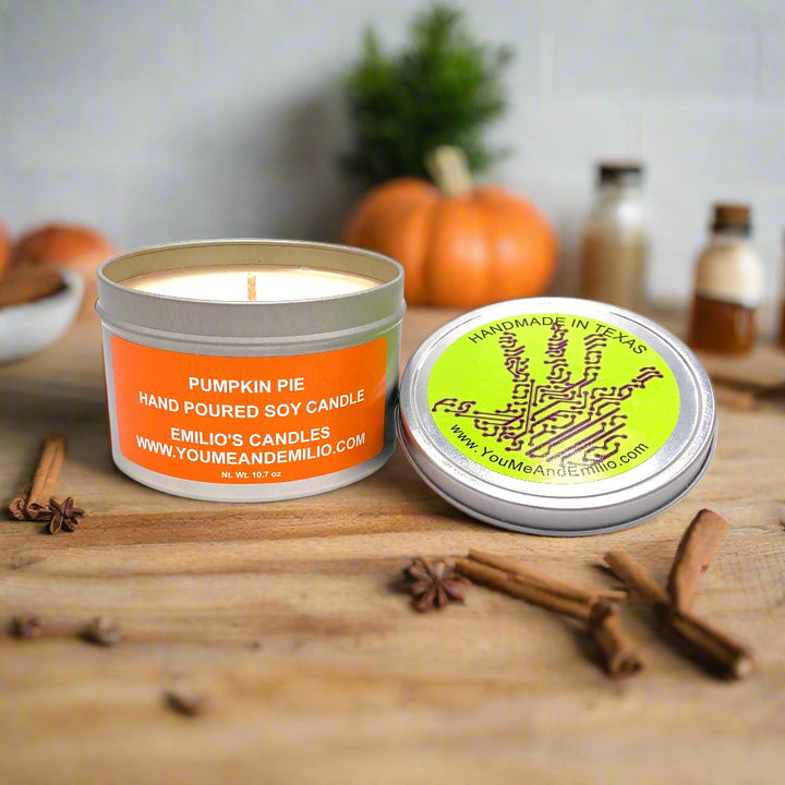 Pumpkin Pie Soy Candle

Rediscover the essence of autumn with our redesigned Pumpkin Pie Soy Candle, a true celebration of all things cozy, warm, and inviting. This handcrafted soy candle is made with our specially curated Vanilla Pumpkin Pie Fragrance Oil, which adds a unique twist to the classic pumpkin pie scent. From the moment you light it, you'll be welcomed by the tantalizing top notes of fresh orange and a hint of almond, adding a surprising layer of sweetness that complements the heart of this frag