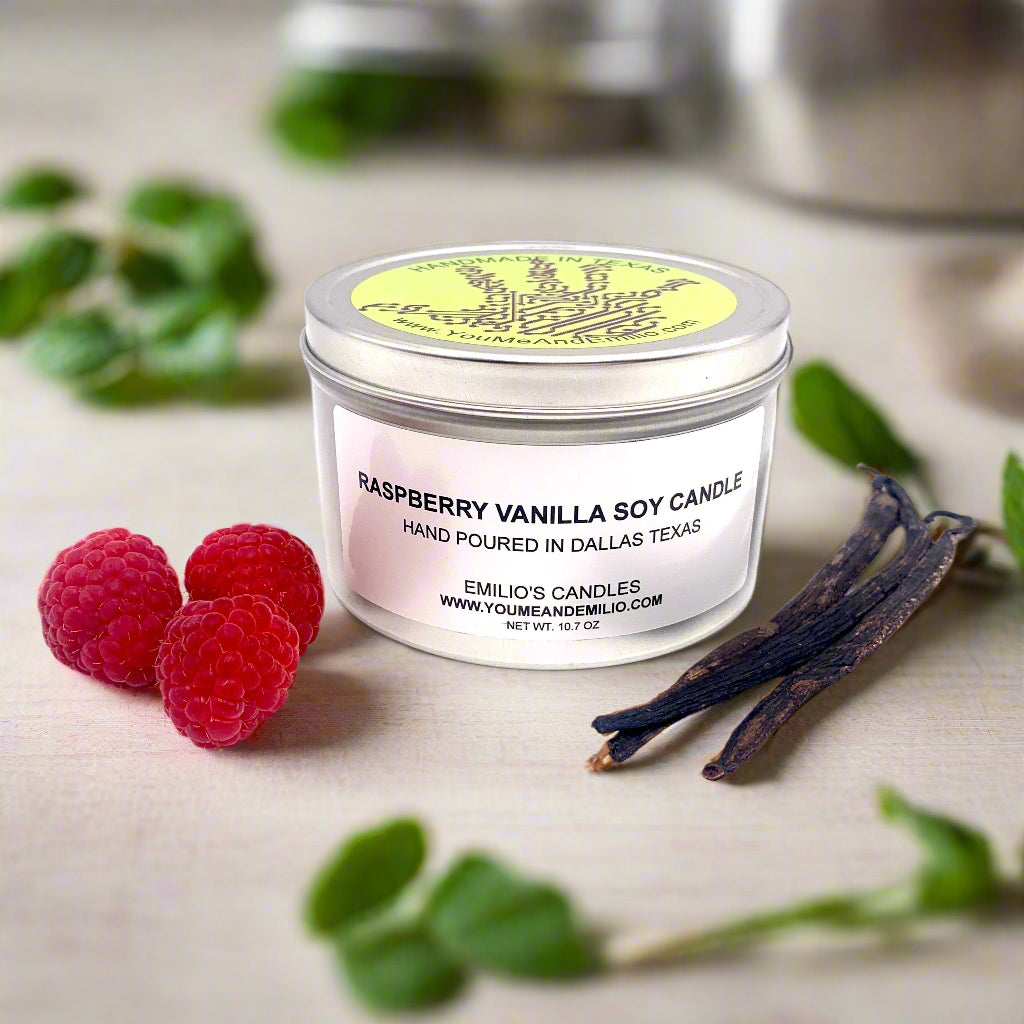 Raspberry Vanilla Soy Candle

Introducing our Raspberry Vanilla Soy Candle, a captivating fragrance that combines the sweetness of ripe raspberries with the comforting aroma of vanilla. Immerse yourself in the delightful blend of fruity and floral notes, creating an inviting summer scent that is sure to whet the appetite.