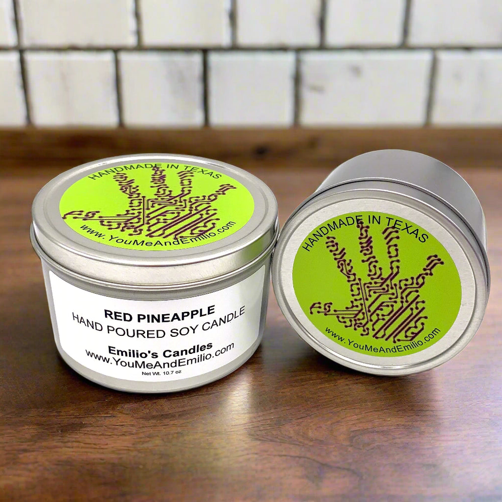 Red Pineapple Soy Candle – Upgraded Scent | Hand-Poured in Dallas, Texas

If you love Pina Coladas and getting caught in the rain, this fragrance is perfect for you! Introducing the upgraded scent of our Red Pineapple Soy Candle, a refreshing blend that will transport you to a tropical vacation every time you light it.

Featuring a delicious fusion of sweet pineapple juice, creamy coconut, and smooth rum, it evokes the carefree spirit of sunny days and beachside getaways. This candle fills your space with t