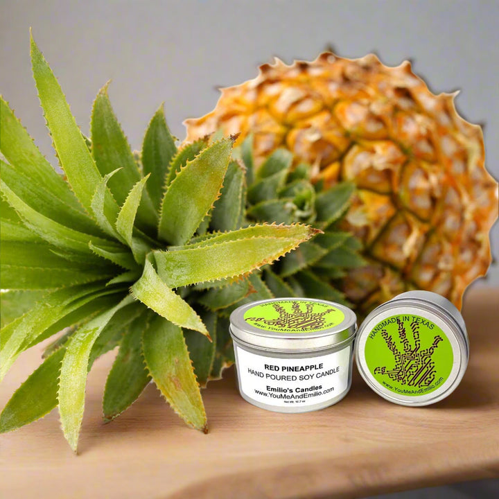 Red Pineapple Soy Candle – Upgraded Scent | Hand-Poured in Dallas, Texas

If you love Pina Coladas and getting caught in the rain, this fragrance is perfect for you! Introducing the upgraded scent of our Red Pineapple Soy Candle, a refreshing blend that will transport you to a tropical vacation every time you light it.

Featuring a delicious fusion of sweet pineapple juice, creamy coconut, and smooth rum, it evokes the carefree spirit of sunny days and beachside getaways. This candle fills your space with t